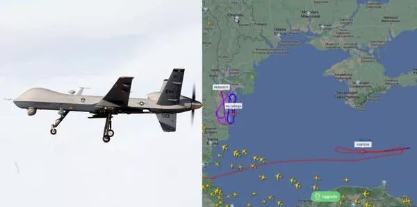 Abbattimento drone NATO da parte di caccia russo nel Mar Nero